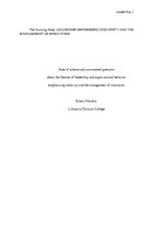Kutatási anyagok 'State of Science and Unanswered Questions about the Theories of Leadership and O', 1.                