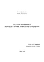 Kutatási anyagok 'Hofstede’s Model and Cultural Dimensions', 1.                