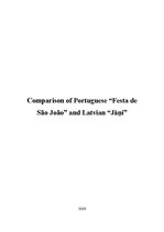 Esszék 'Comparison of Portuguese "Festa de São João" and Latvian "Jāņi"', 1.                