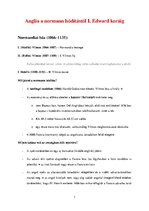 Összefoglalók, jegyzetek 'Anglia a normann hódítástól I. Edward koráig', 1.                