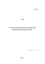 Esszék 'How Reality, Truth, Experience and Knowledge are Related', 1.                