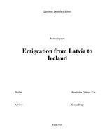 Kutatási anyagok 'Emigration from Latvia to Ireland', 1.                