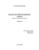 Kutatási anyagok 'Police in the European Union', 1.                
