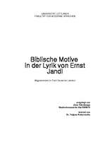 Záródolgozatok 'Biblische Motive in der Lyrik von Ernst Jandl', 1.                