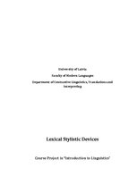 Összefoglalók, jegyzetek 'Lexical Stylistic Devices', 3.                