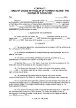 Minták 'Contract (Sale of Goods with Delay of Payment against the Pledge of the Buyer)', 1.                