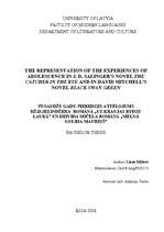 Záródolgozatok 'The Representation of the Experiences of Adolescence in J.D.Salinger's Novel "Th', 1.                