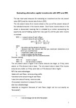 Kutatási anyagok 'Evaluating Alternative Capital Investments with NPV and IRR', 1.                