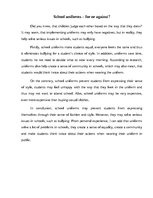 Esszék 'School Uniforms - for or against?', 1.                