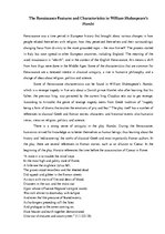 Esszék 'Renaissance Features and Characteristics in W.Shakespeare's "Hamlet"', 1.                