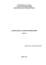 Esszék 'Language is a Living Organism', 1.                
