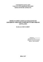 Záródolgozatok 'Einfluss der Nationalsozialistisch Gefärbten Sprache in der Deutschen Presse Let', 1.                