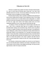 Esszék 'Education in Our Life', 1.