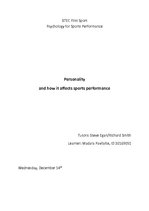 Összefoglalók, jegyzetek 'Personality and How It Affects Sports Performance', 1.                