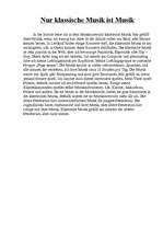 Esszék 'Nur klassische Musik ist Musik', 1.                