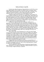 Esszék 'Style and Fashion in My Life', 1.                