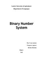 Kutatási anyagok 'Binary Number System', 1.                