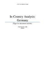Kutatási anyagok 'Country Analysis - Germany', 1.                
