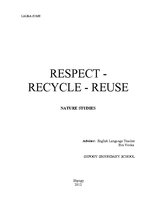 Kutatási anyagok 'Respect - Recycle - Reuse', 1.                