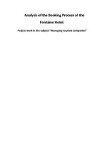 Kutatási anyagok 'Booking Process Analysis in "Fontain Hotel"', 1.                