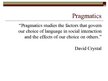 Prezentációk 'Pragmatics and Semantics. Linguistic. English', 6.                