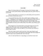 Esszék 'Love to Life', 1.                