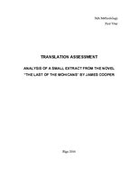 Esszék 'Analysis of a Small Extract from the Novel "The last of the Mohicans" by James C', 1.                