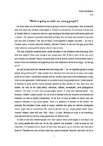 Esszék 'What is Wrong with Our Young People?', 1.                