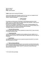 Összefoglalók, jegyzetek 'Legal Advice for Creating the Partnership', 1.                