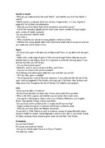 Összefoglalók, jegyzetek 'Oral Test for Grade 8 in English', 1.                