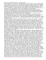 Esszék 'Positive and Negative Advances in Biotechnology', 1.                