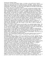 Esszék 'Professional Football Player', 1.