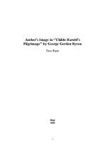 Kutatási anyagok 'Author’s Image in "Childe Harold’s Pilgrimage" by George Gordon Byron', 1.                