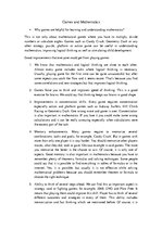 Összefoglalók, jegyzetek 'Games and Mathematics', 1.                