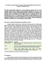 Kutatási anyagok 'The Online Communication of Corporate Social Responsibility (CSR) and Good Corpo', 1.                
