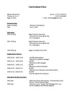 Minták 'Curriculum Vitae', 1.                