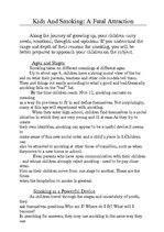 Esszék 'Kids and Smoking', 1.                