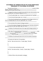 Minták 'Statement of Termination of Salvage Assistance Rendered to the Vessel in Distres', 1.                