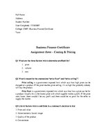 Összefoglalók, jegyzetek 'Costing and Pricing', 1.                