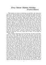 Esszék 'Envy Never Makes Holiday', 1.                