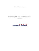 Üzleti tervek 'International Business Analysis - Swatch', 1.                