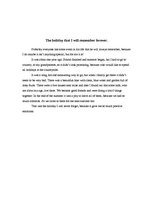 Esszék 'The Holiday That I will Remember Forever', 1.                