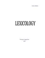 Kutatási anyagok 'Lexicology', 1.                