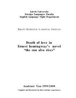 Kutatási anyagok 'Death of Love in E.Hemingway's "The Sun Also Rises"', 1.                