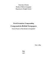 Kutatási anyagok 'Compounds in British Newspapers', 1.                