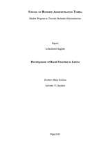 Összefoglalók, jegyzetek 'Development of Rural Tourism in Latvia', 1.                