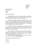 Minták 'Formal Letter to Investment Analyst', 1.                