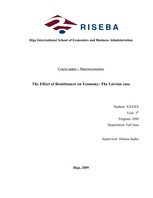 Kutatási anyagok 'The Effect of Remittances on Economy: The Latvian Case', 1.                