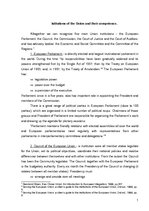 Összefoglalók, jegyzetek 'Institutions of the European Union and Their Competence', 1.                