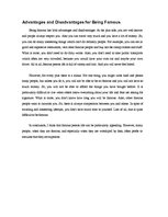 Esszék 'Advantages and Disadvantages for Being Famous', 1.                